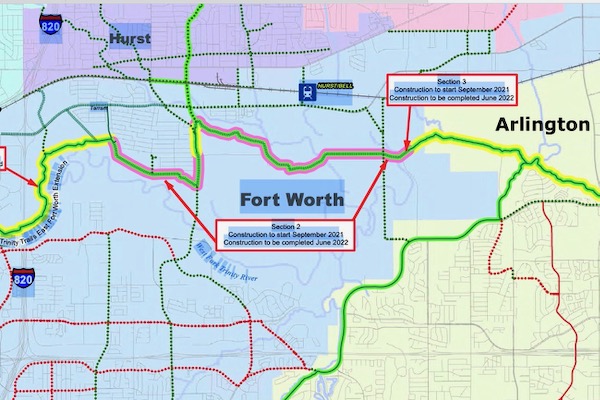 Fort Worth to Dallas Regional Trail Map