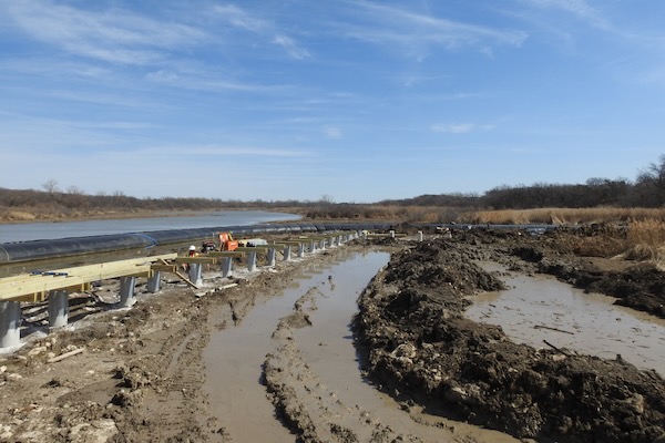 Construction of the new boardwalk undeway. Photo by Michael Smith.