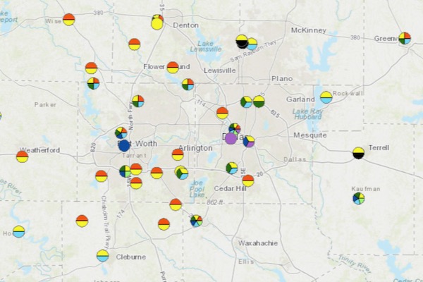 TCEQ air monitoring map