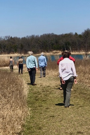 The group takes a slow walk to the shore. Photo by Amy Martin.