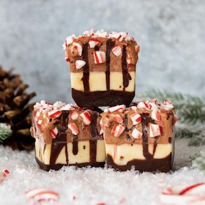 Nada Moo peppermint bark mini ice cream sandwiches