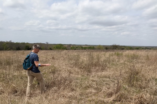 Artist James Prosek visits Clymer Meadow. Courtesy of the Amon Carter Museum of American Art.