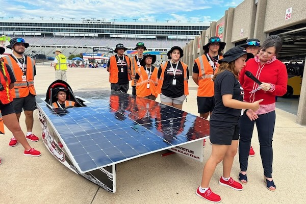 Greenville High School team at the Solar Car Challenge Media Day. Photo courtesy of SCC.