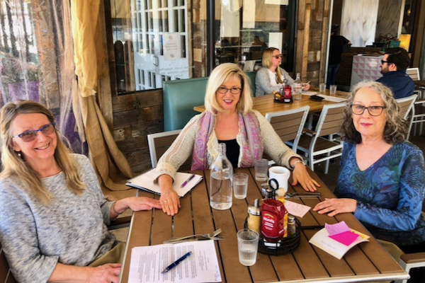 Amy Martin, Kristi Kerr Leonard and Eileen Fritz McKee at the first brainstorming session for Ned Fritz Legacy. Photo courtesy of Kristi Kerr Leonard.