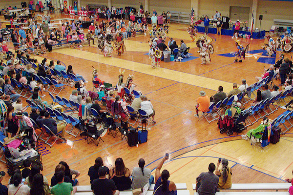 Attendees to the 26th annual NASA Scholarship Benefit Powwow fill the UTA Mavericks Activities Center. Photo by J.G. Domke.