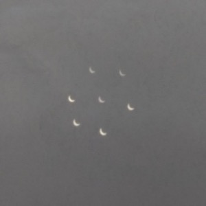 Solar eclipse pinhole projection