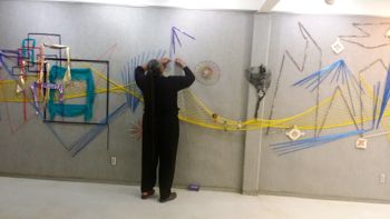 Tightrope installation at Jaycee Center for the Arts in Irving