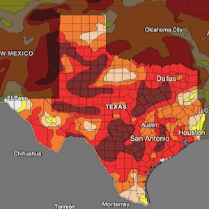Texas Drought Conditions. Courtesy of U.S. Drought Monitor