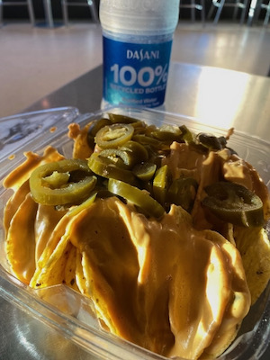 Vegan nachos at Globe Life Field. Photo by Andrew Ridout.
