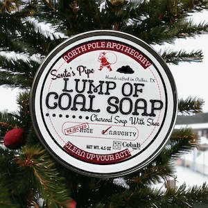 White Rock Soap Gallery sells Lump of Coal products for those on the naughty list. Courtesy of WRSG.