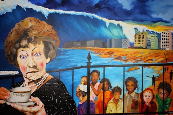 "What Does Climate Change Have To Do With Me?!," an oil on canvas by Shawn Knuckles won First Place in the adults category in 2022. Courtesy of Waco Friends of the Climate.