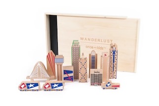 Once Kids  Wanderlust Dallas Natural Wooden Block Play Set 
