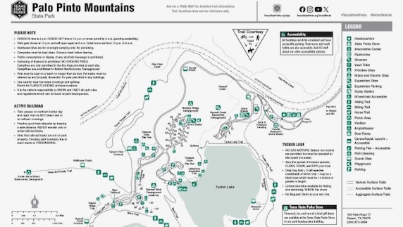 Palo Pinto Mountains State Park map