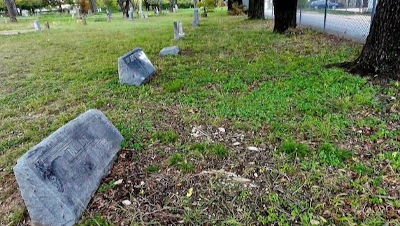 Western Heights Cemetery headstones in Dallas