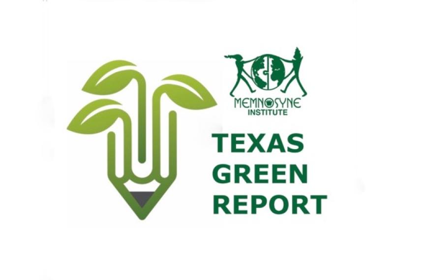 Texas Green Report logo with green plant graphic.