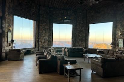 Picture windows offer spectacular vistas at the Grand Canyon Lodge on a recent trip. Photo by Wendel Withrow.