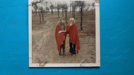 Author with friend at the future Veteran's Park in Arlington.